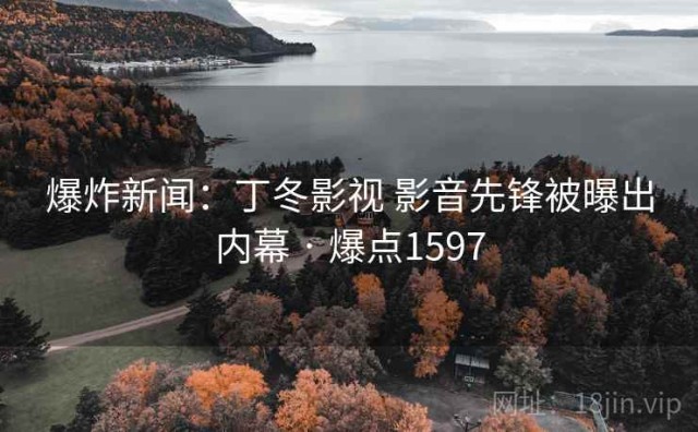 爆炸新闻：丁冬影视 影音先锋被曝出内幕 · 爆点1597