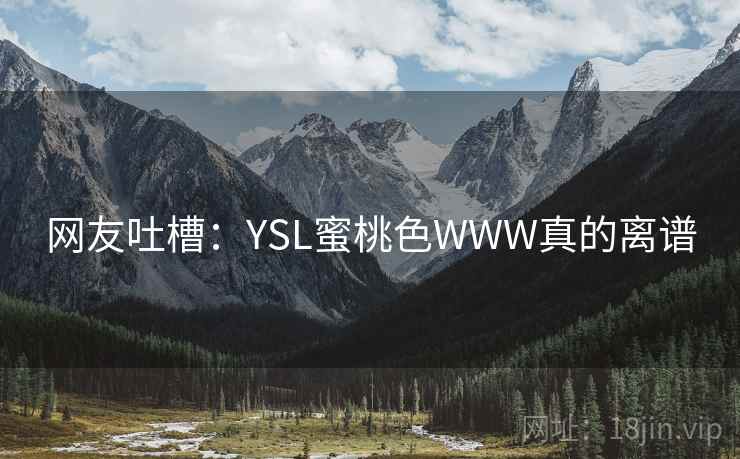 网友吐槽：YSL蜜桃色WWW真的离谱